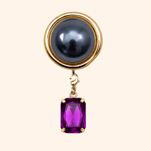 Bijou de bouton Perle de LUNE NOIRE base & sa Pampille Cabochon interchangeable PURPLE Bijou de bouton Perle de LUNE NOIRE base & sa Pampille Cabochon interchangeable PURPLE