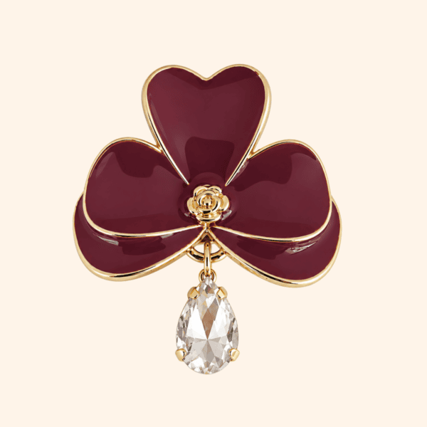 Clip ESMEE Bordeaux & sa pampille cristal