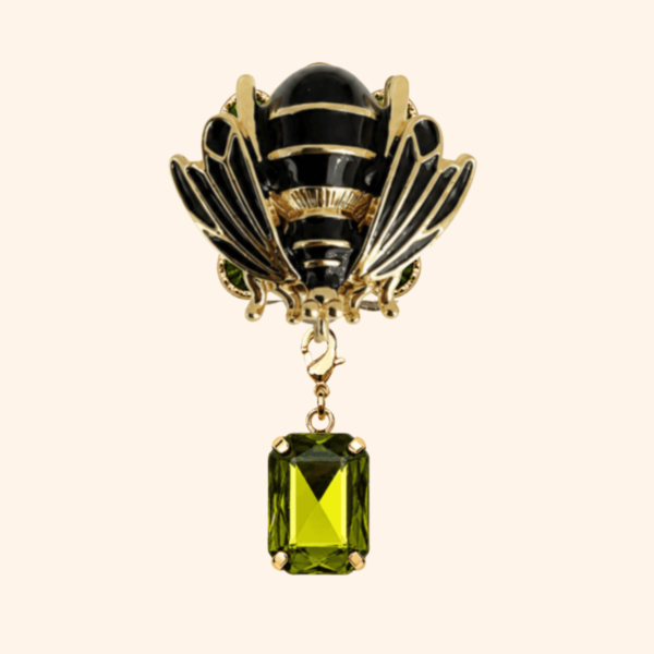 Il tuo testo del paragrafo Bijou de bouton MAYA QUEEN et sa pampille interchangeable VERT OLIVE